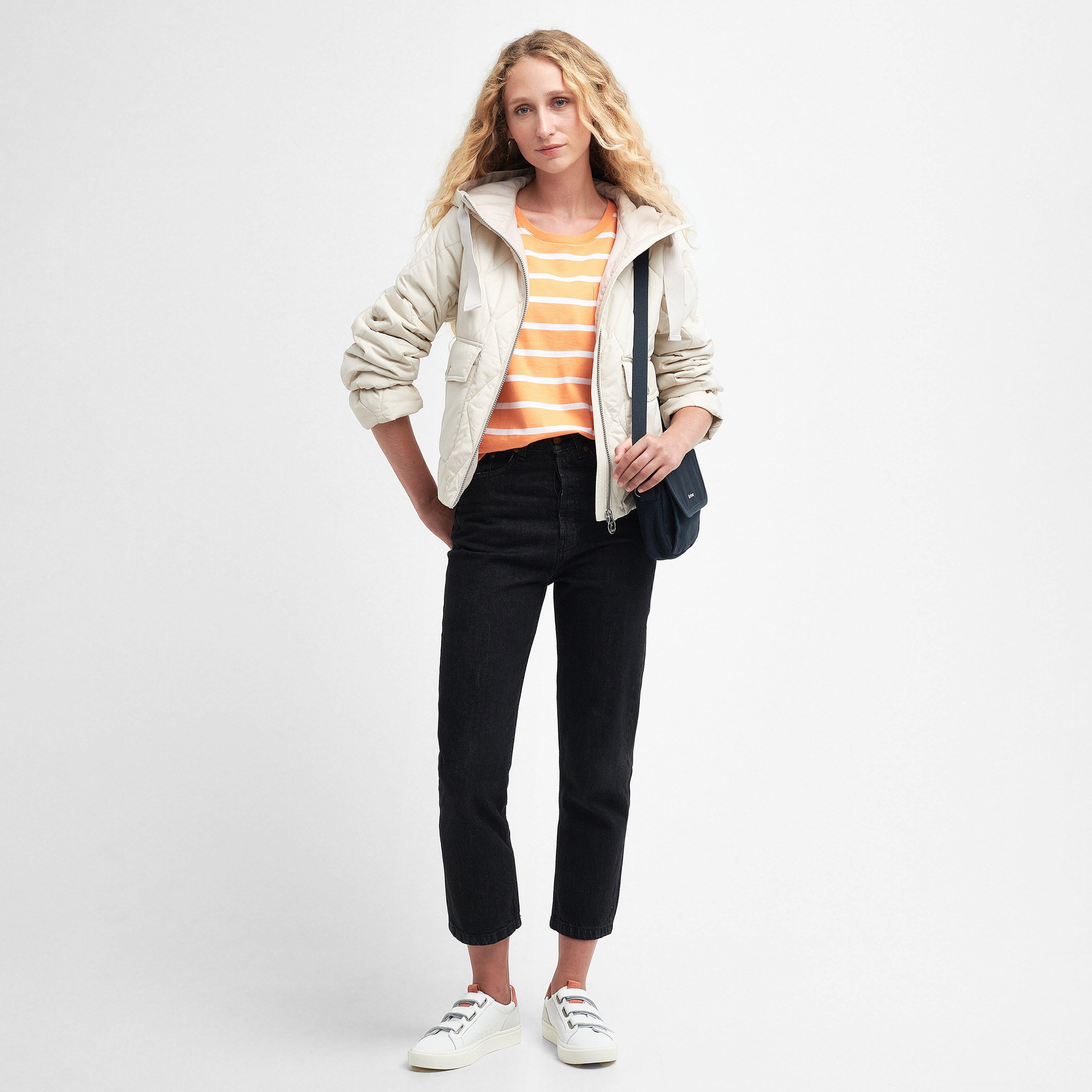 Womens Otterburn Stripe T-Shirt Apricot Crush