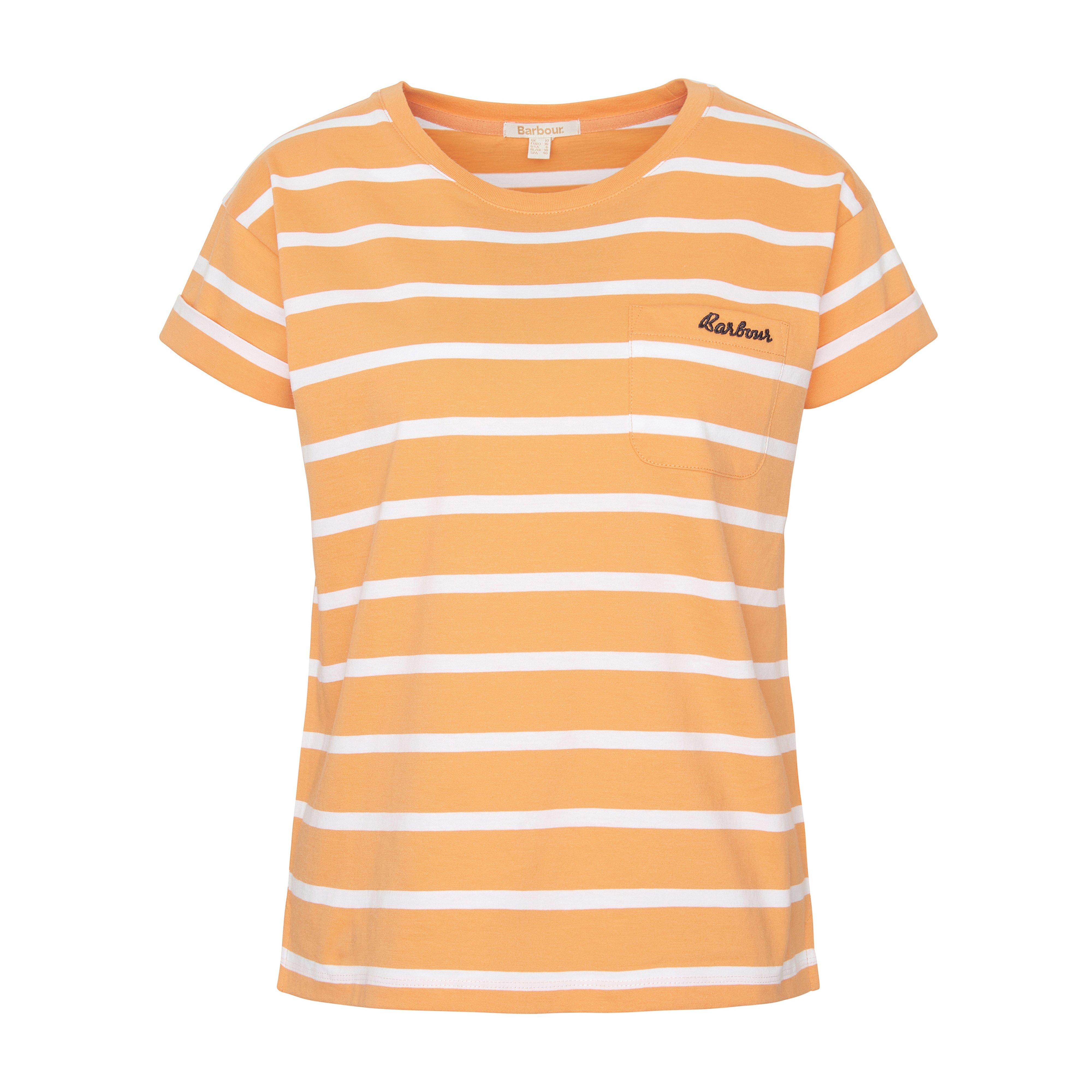 Womens Otterburn Stripe T-Shirt Apricot Crush