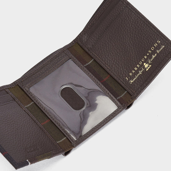 Mens Tabert Leather Bi-Fold Wallet Chocolate Brown