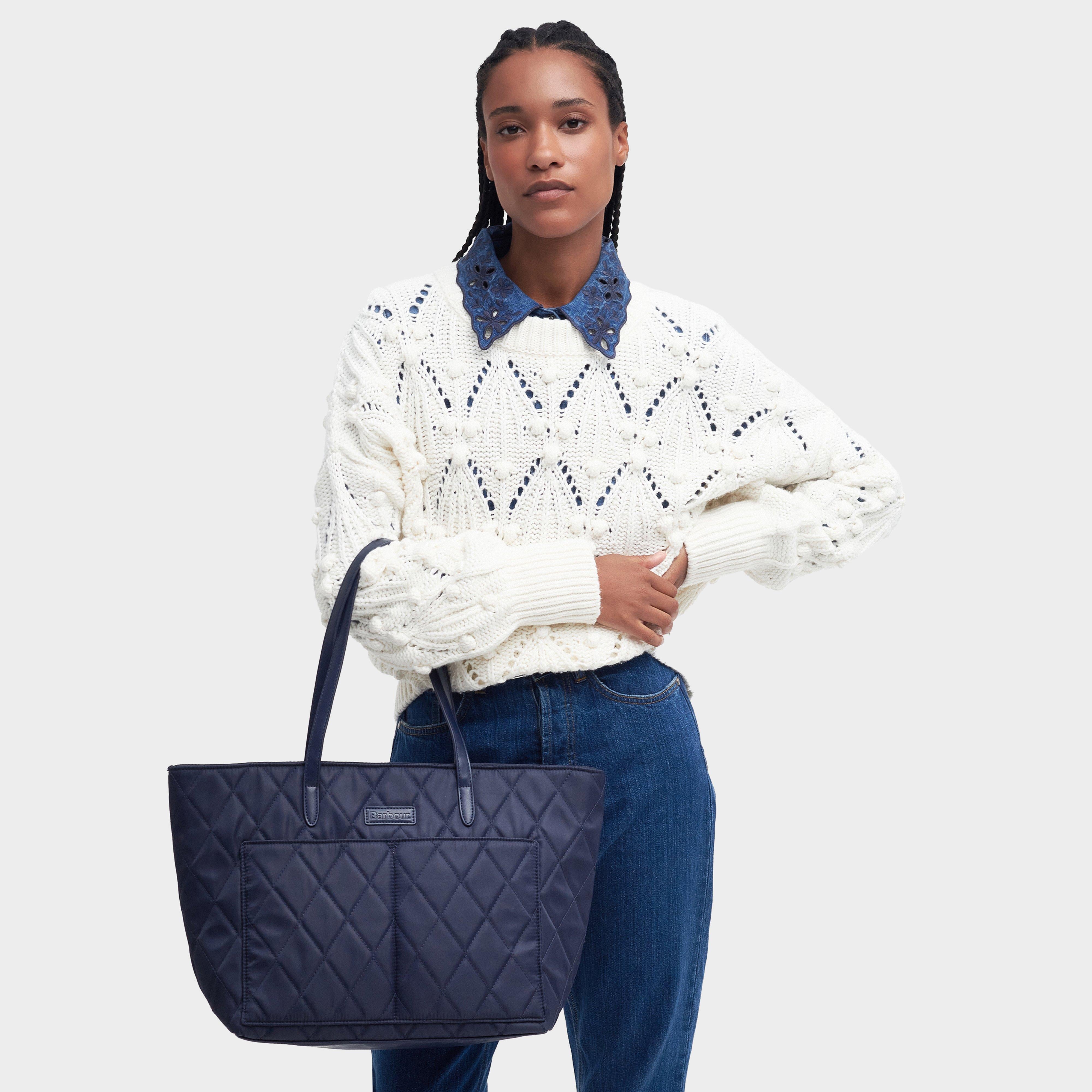 Womens Quilted Tote Bag Classic Navy
