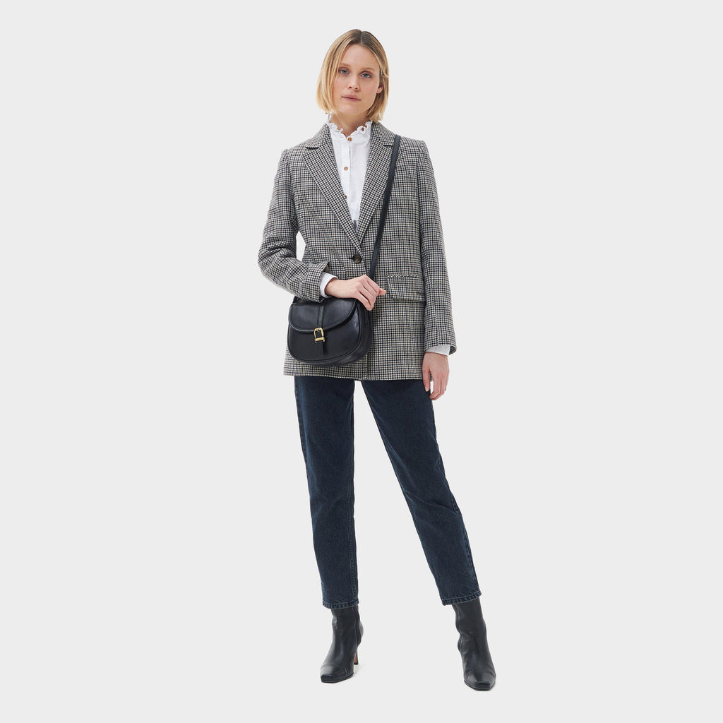 Womens Laire Medium Saddle Bag Classic Black