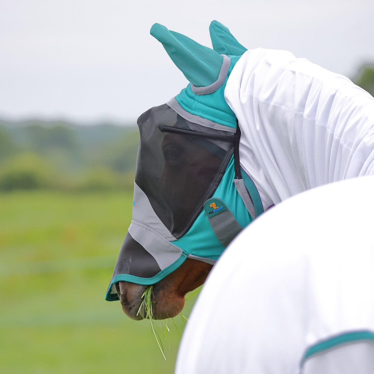 FlyGuard Pro Fine Mesh Fly Mask With Nose Teal