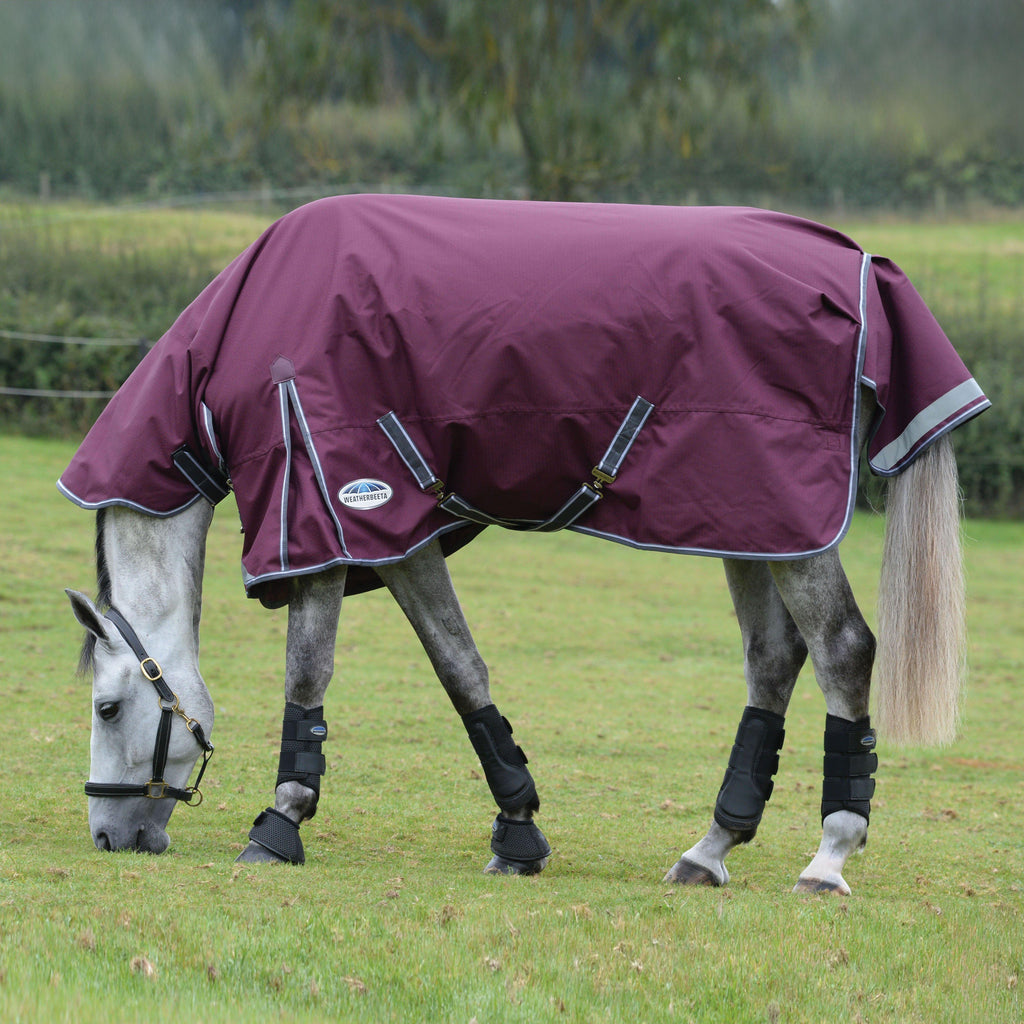 ComFiTec Plus Dynamic II Detach-A-Neck 0g Light Weight Turnout Rug Maroon/Grey/White