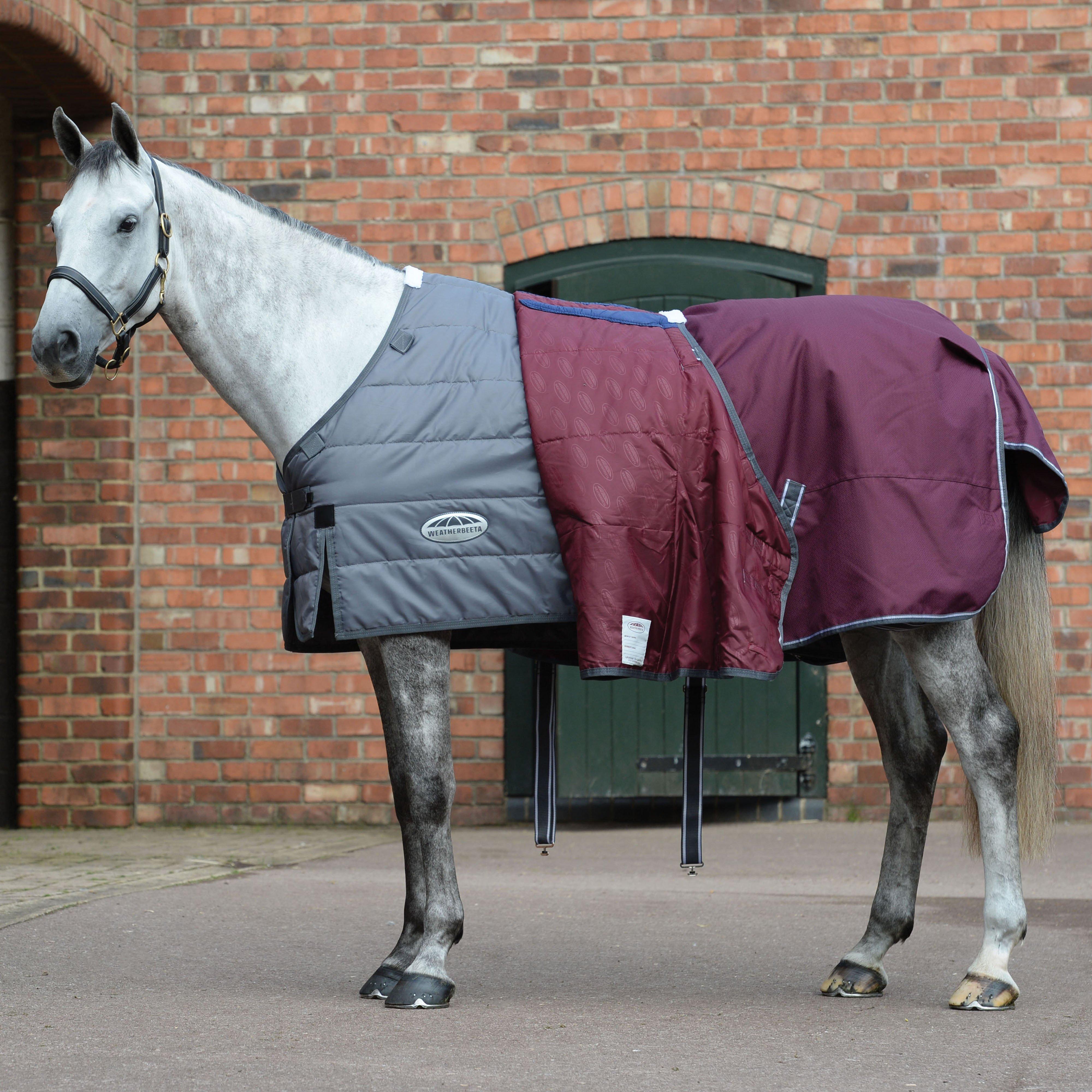 ComFiTec Plus Dynamic II Detach-A-Neck 0g Light Weight Turnout Rug Maroon/Grey/White