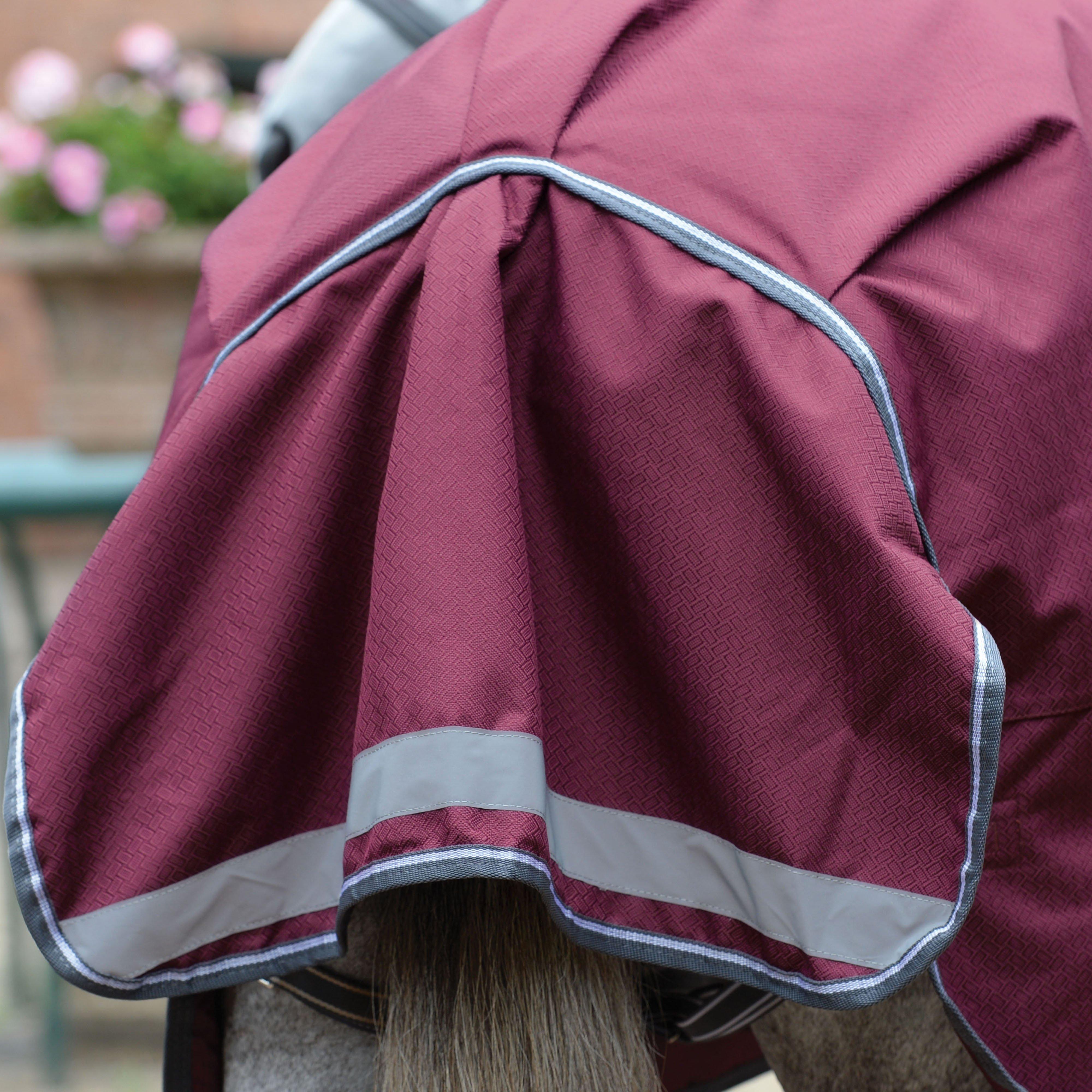 ComFiTec Plus Dynamic II Detach-A-Neck 0g Light Weight Turnout Rug Maroon/Grey/White