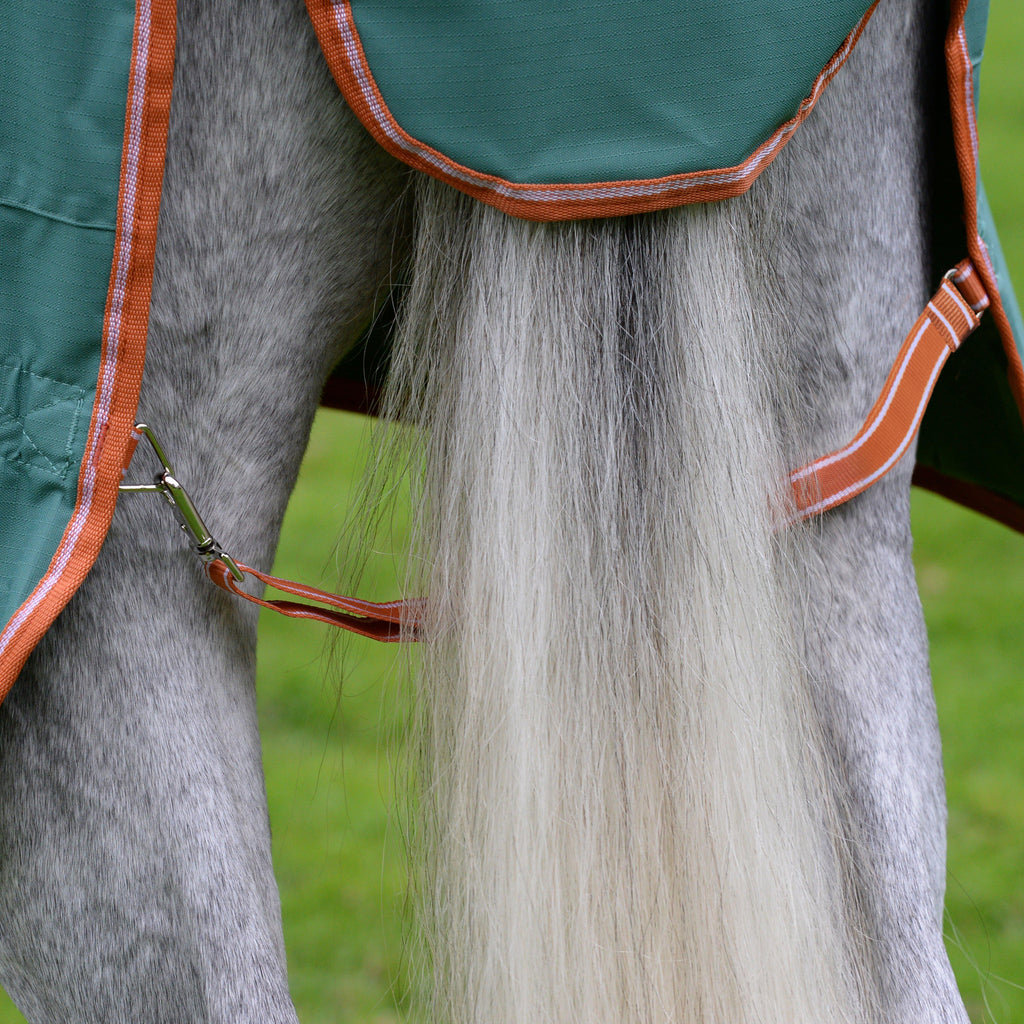 ComFiTec Tyro Combo Neck 50g Lite Plus Turnout Rug Green/Burnt Orange/White