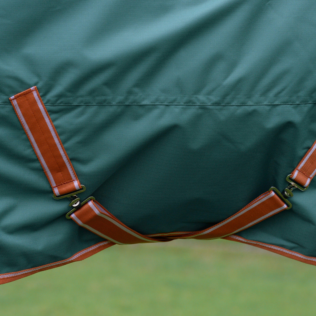 ComFiTec Tyro Standard Neck 50g Lite Plus Turnout Rug Green/Burnt Orange/White