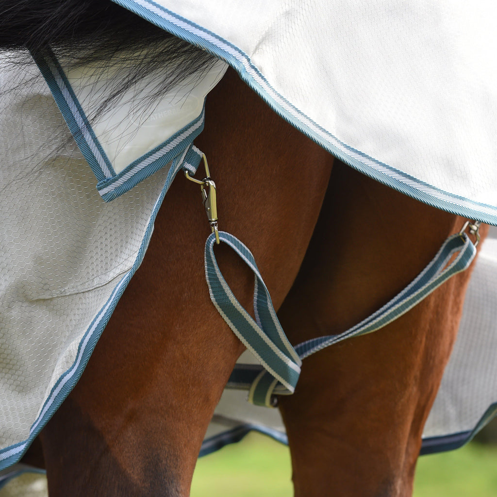 ComFiTec Hexi Shield Combo Neck Fly Rug Silver/Teal Blue