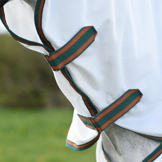 ComFiTec Tyro Mesh Combo Neck Fly Rug White/Green/Burnt Orange