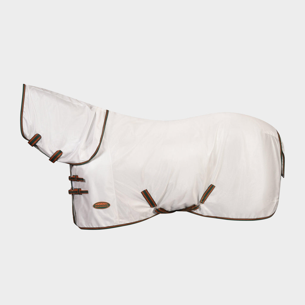 ComFiTec Tyro Mesh Combo Neck Fly Rug White/Green/Burnt Orange