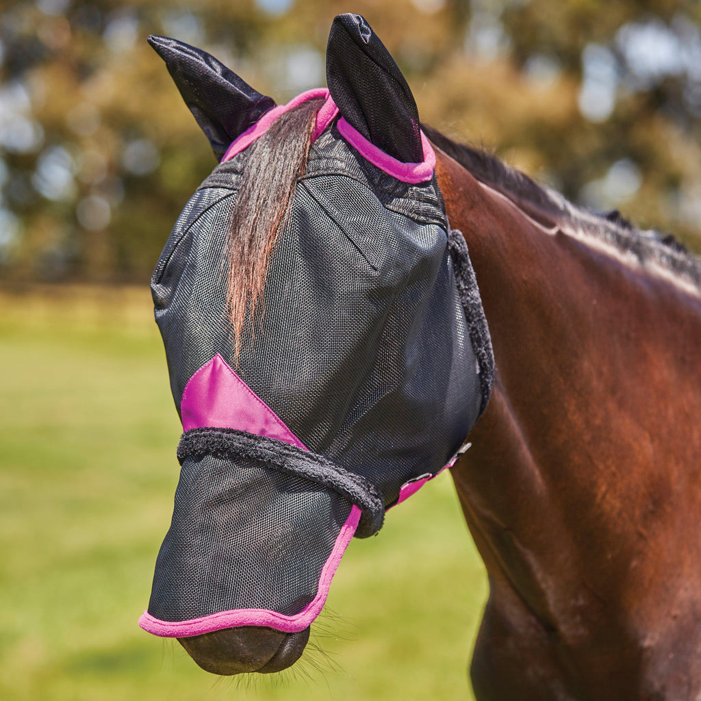 ComFiTec deluxe Durable Mesh Mask With Ears & Nose Black/Purple