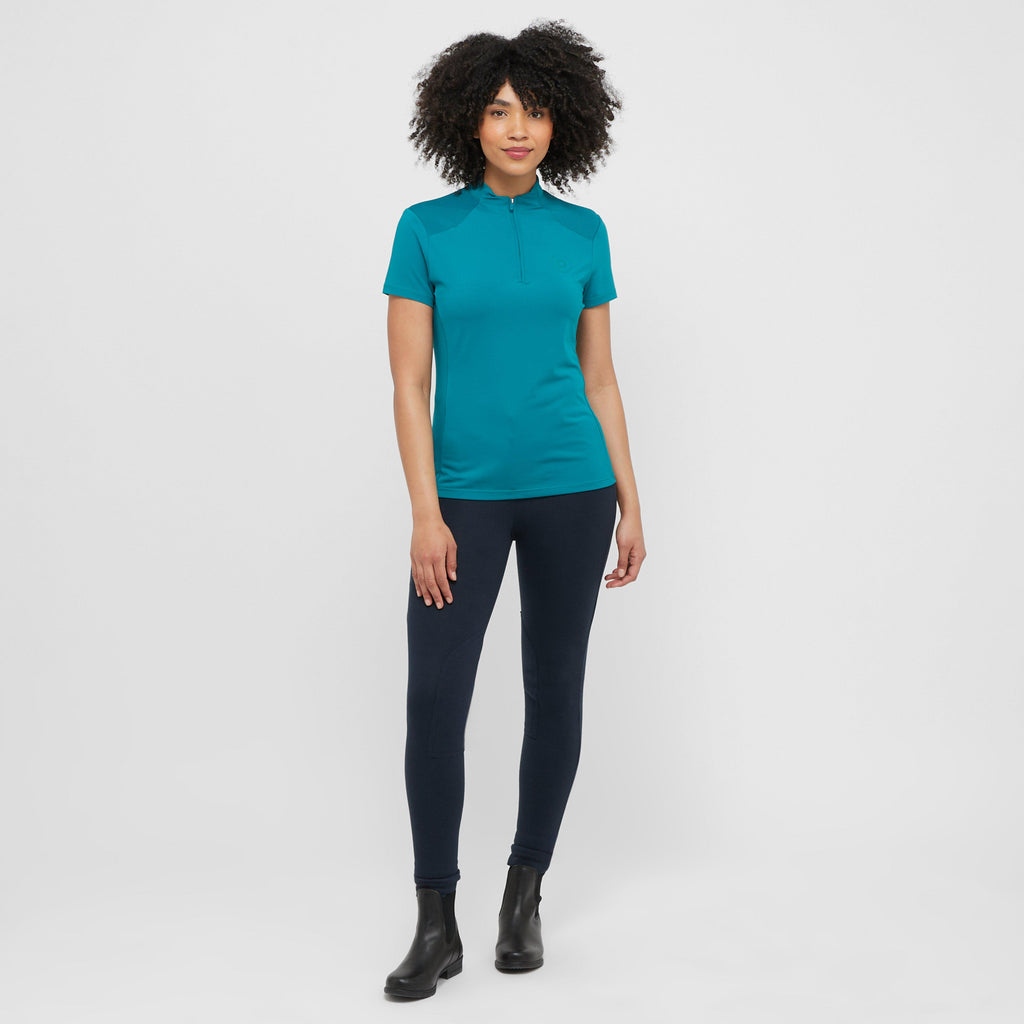 Womens Tabby Short Sleeved Riding Top Deep Lake