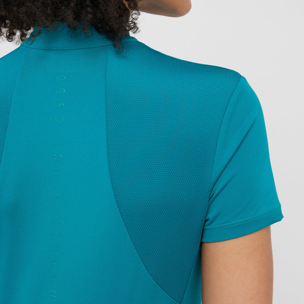 Womens Tabby Short Sleeved Riding Top Deep Lake