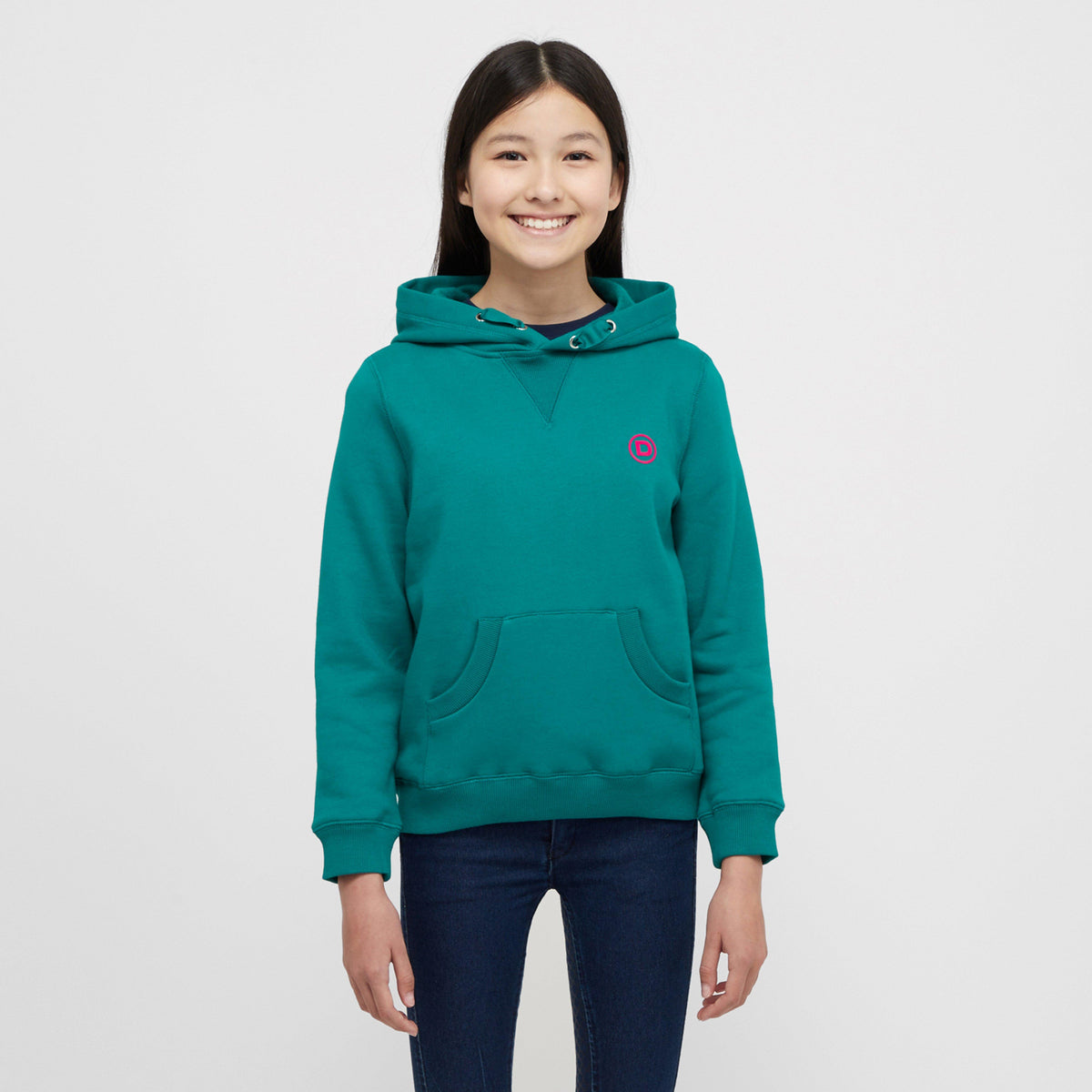 Kids Camile Contrast Tie Hoodie Deep Lake