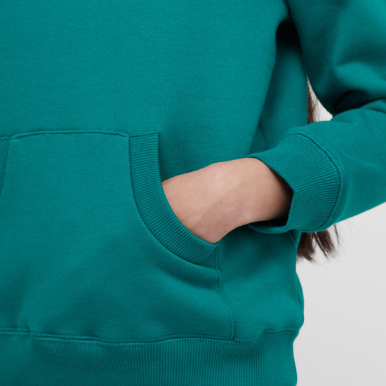 Kids Camile Contrast Tie Hoodie Deep Lake