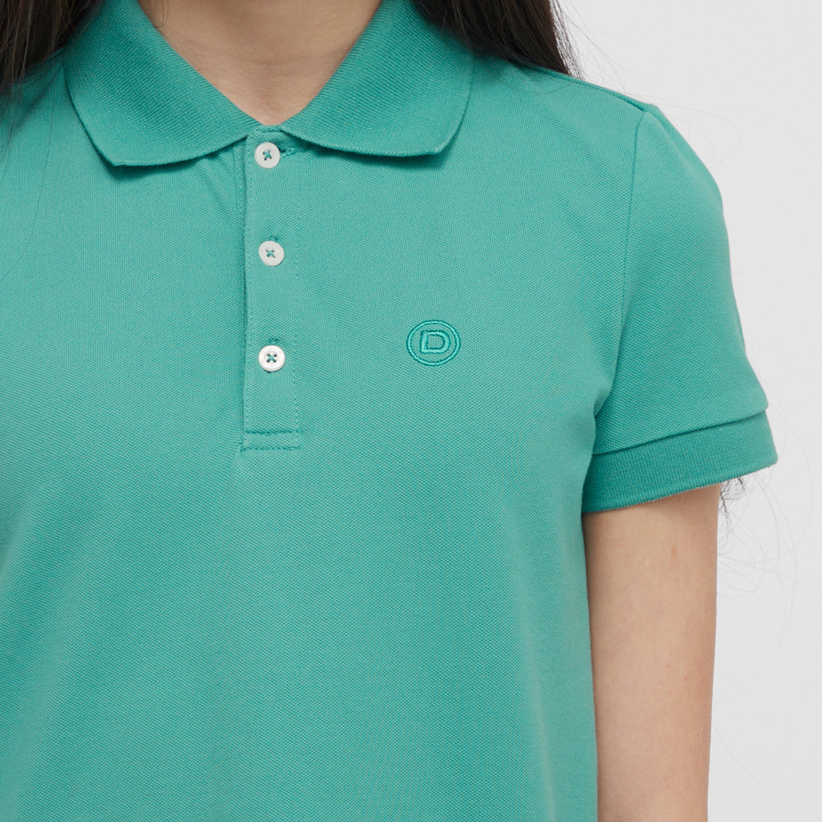 Kids Darcy Short Sleeved Polo Dusty Turquoise