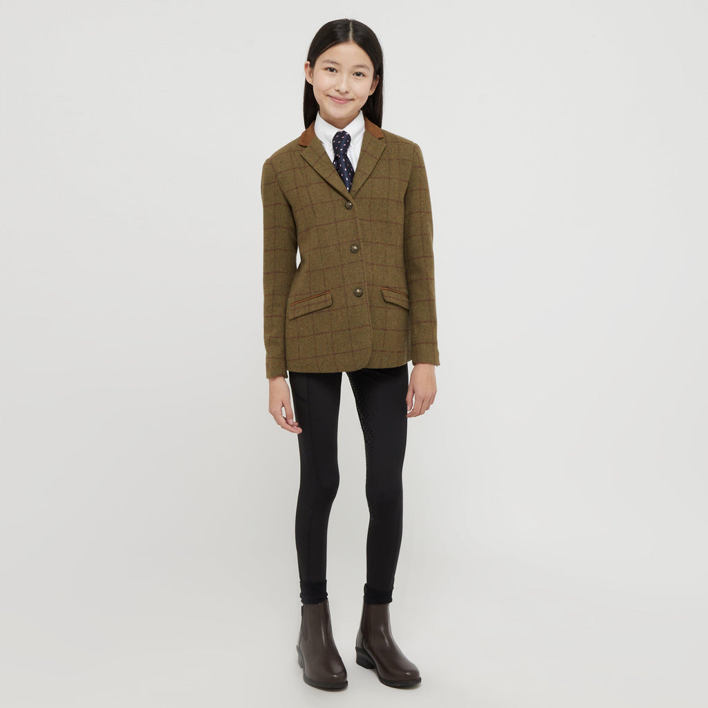 Kids Albany Tweed Suede Collar Tailored Show Jacket Brown