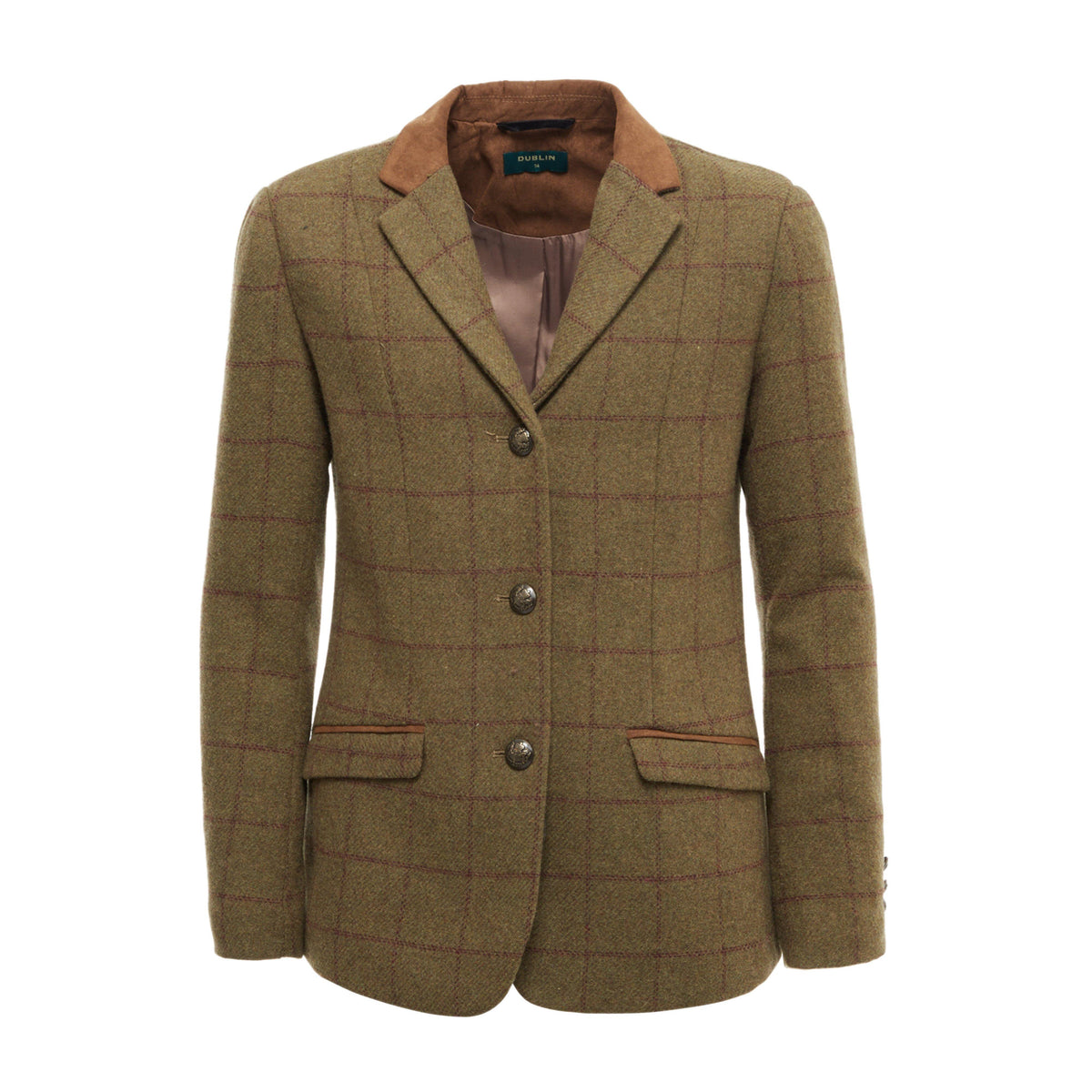 Kids Albany Tweed Suede Collar Tailored Show Jacket Brown