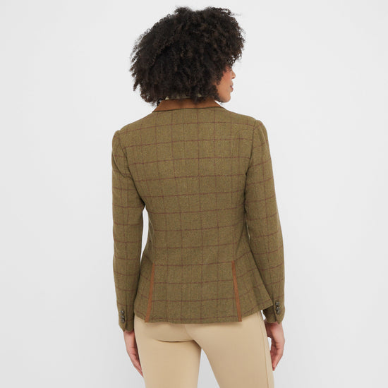 Womens Albany Tweed Suede Collar Tailored Show Jacket Brown
