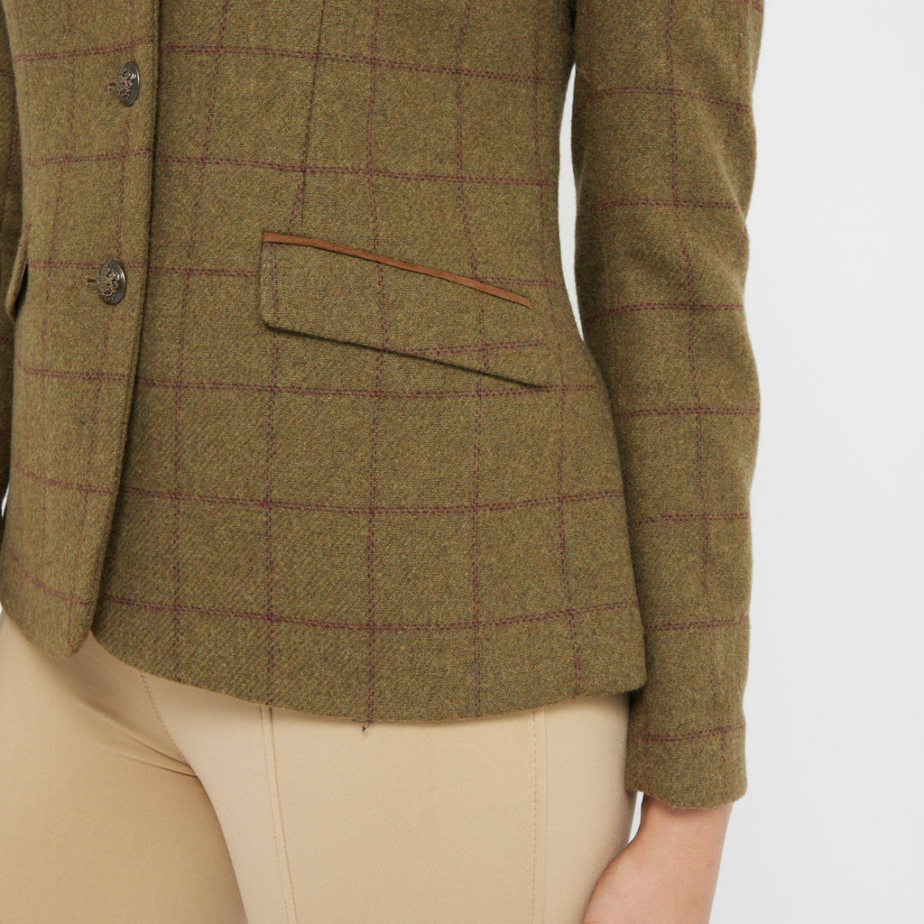 Womens Albany Tweed Suede Collar Tailored Show Jacket Brown