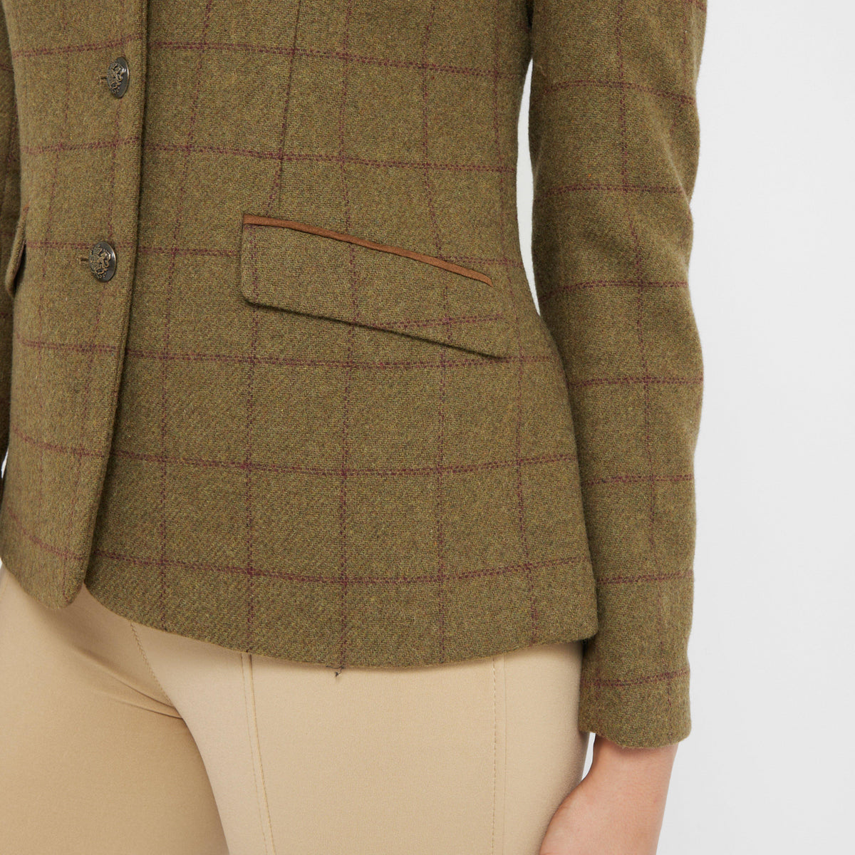 Womens Albany Tweed Suede Collar Tailored Show Jacket Brown