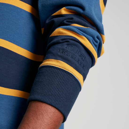 Mens Onside Rugby Shirt Striped Navy/Yellow