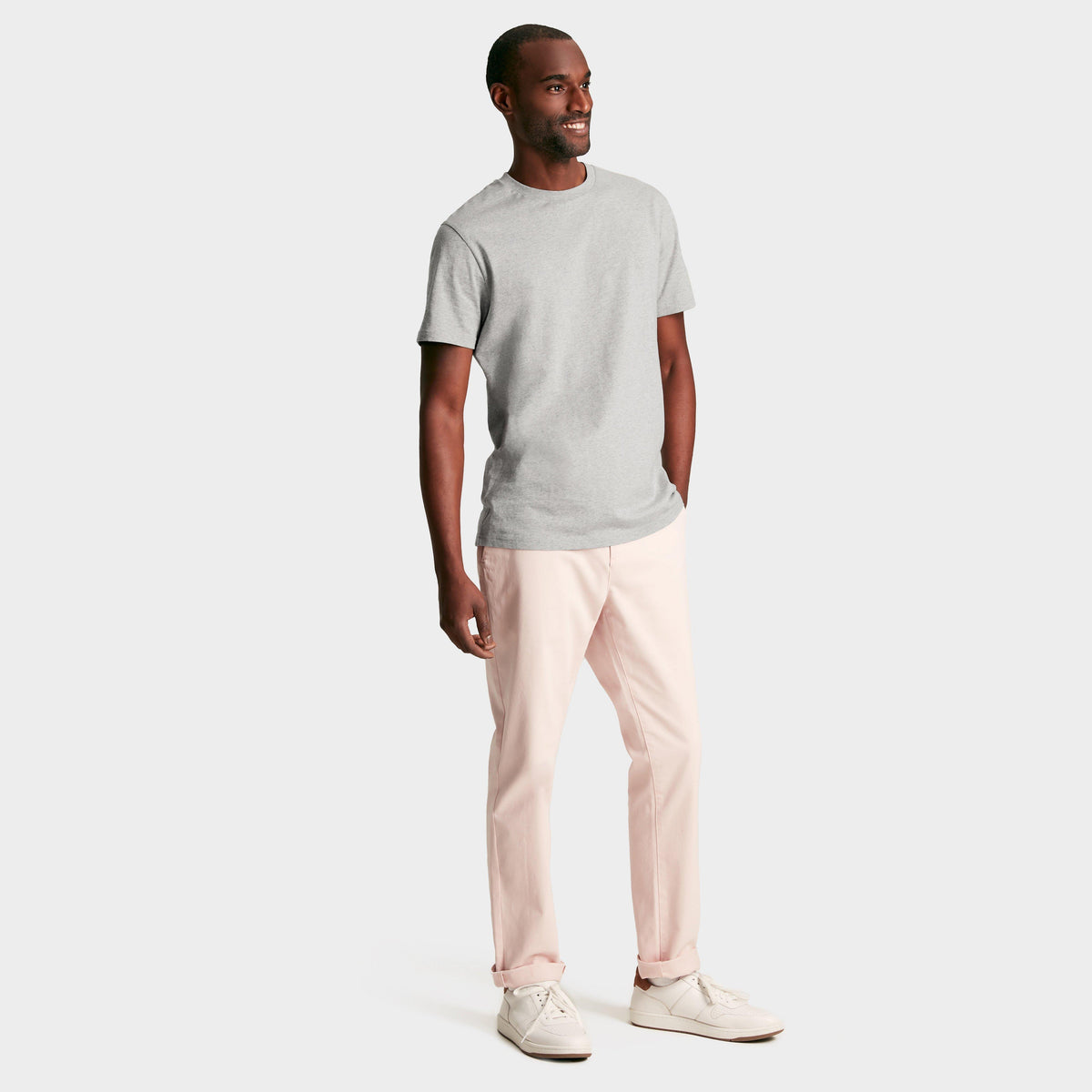 Mens Denton Grey Plain Jersey Crew Neck T-Shirt Grey