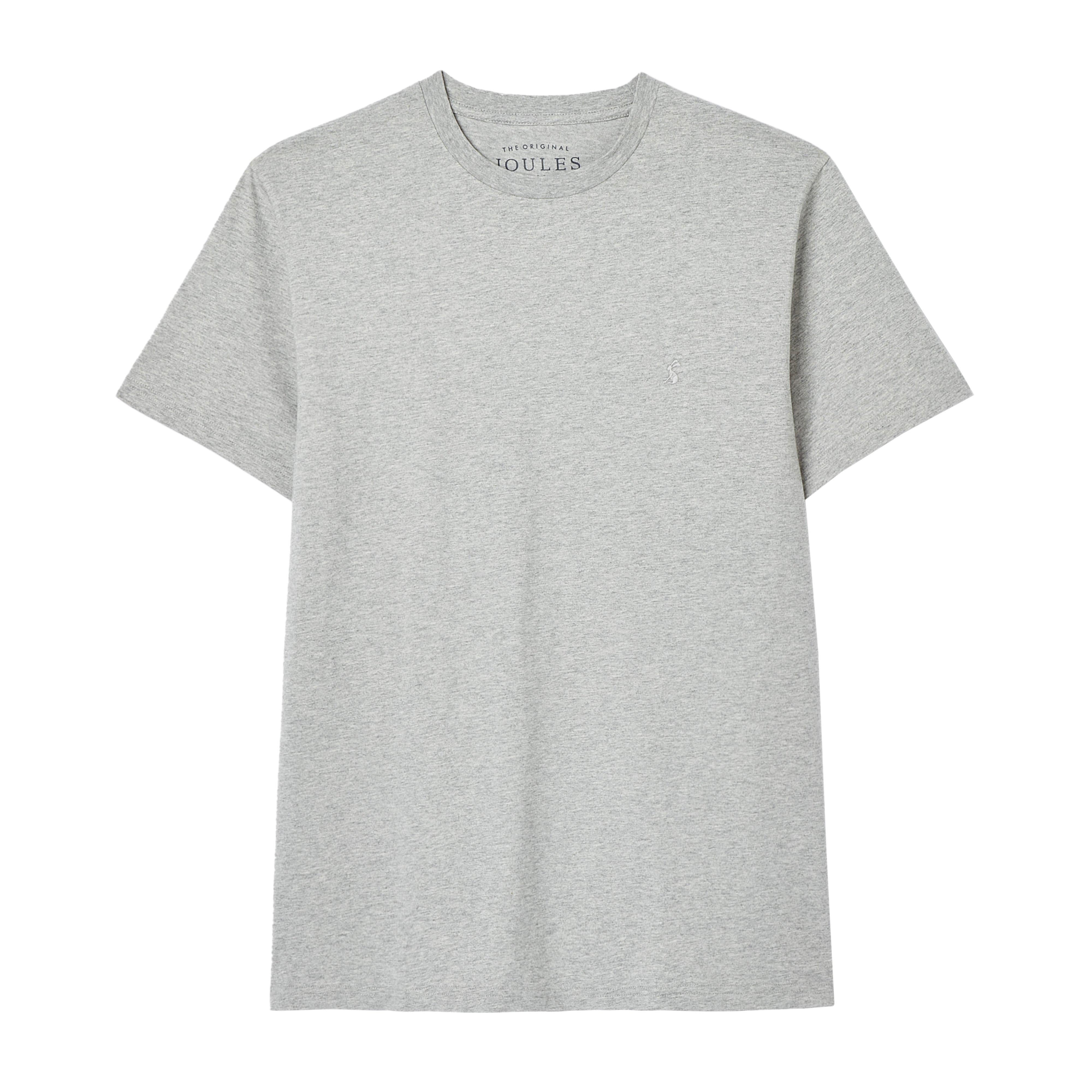 Mens Denton Grey Plain Jersey Crew Neck T-Shirt Grey