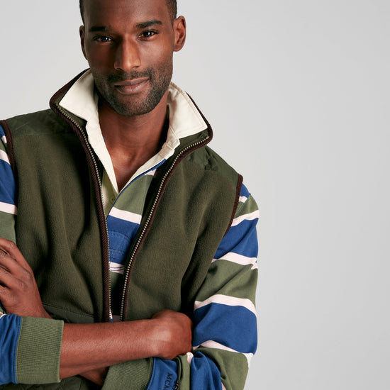 Greenfield Full Zip Fleece Gilet Green