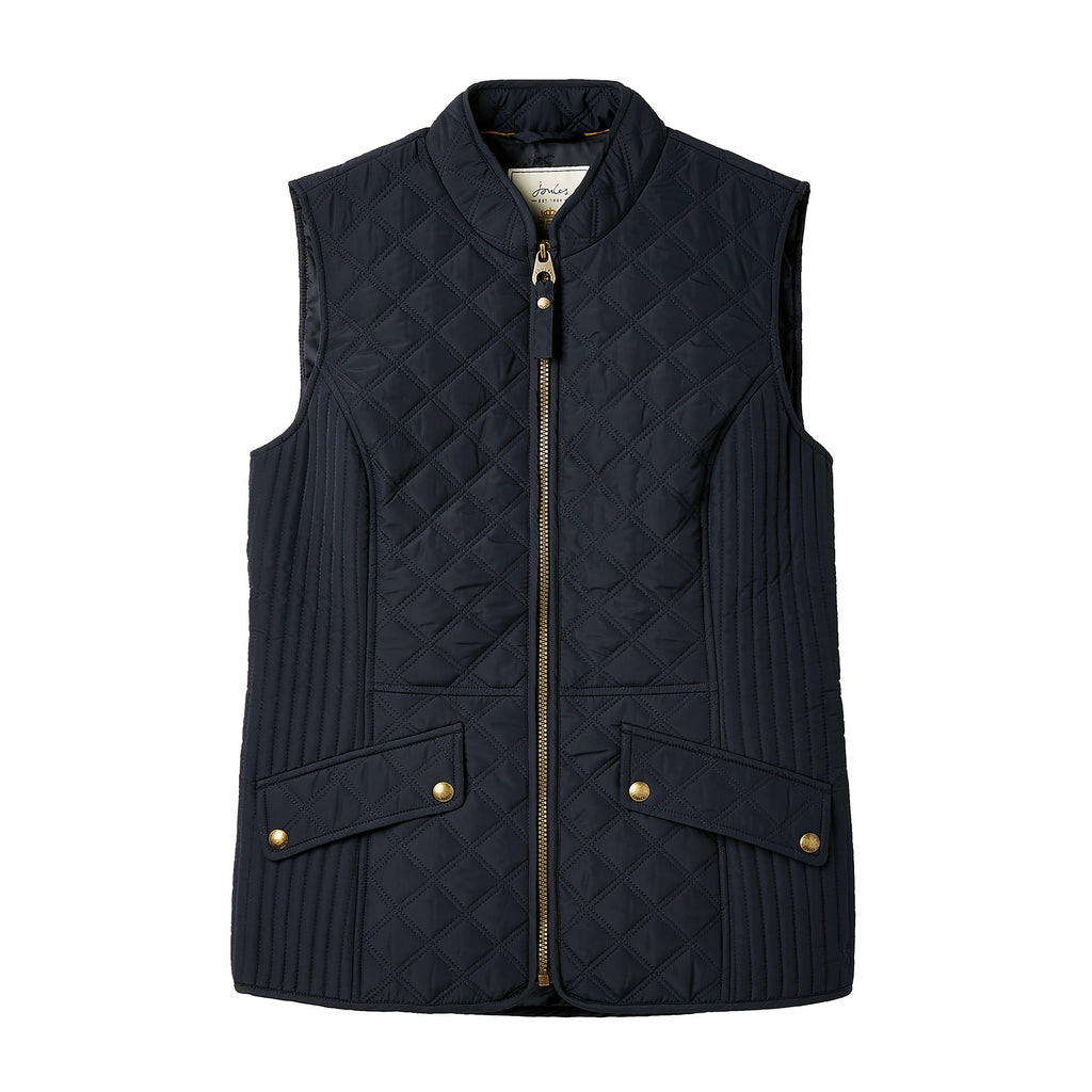 Womens Minx Showerproof Diamond Quilted Gilet Navy Blue