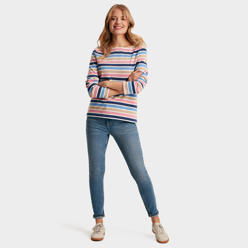 Womens Harbour Boat Neck Breton Top Multi Stripe