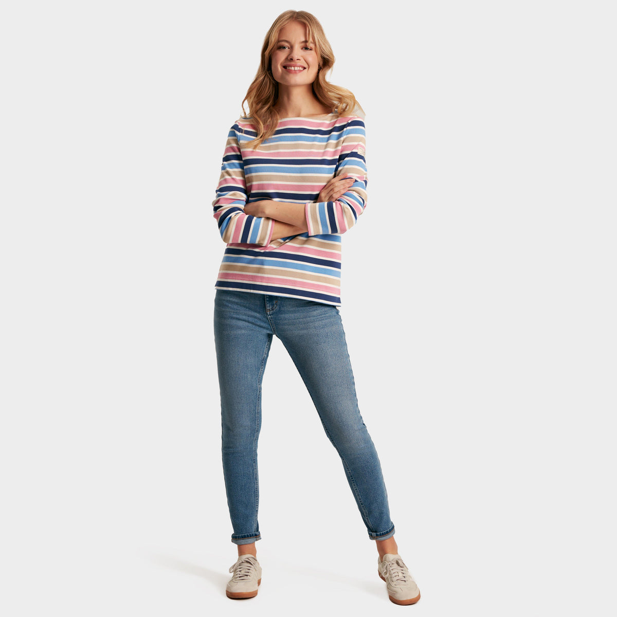 Womens Harbour Boat Neck Breton Top Multi Stripe