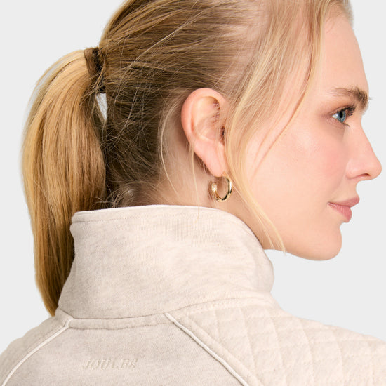 Womens Racquet Quarter Zip Sweatshirt Oat Marl