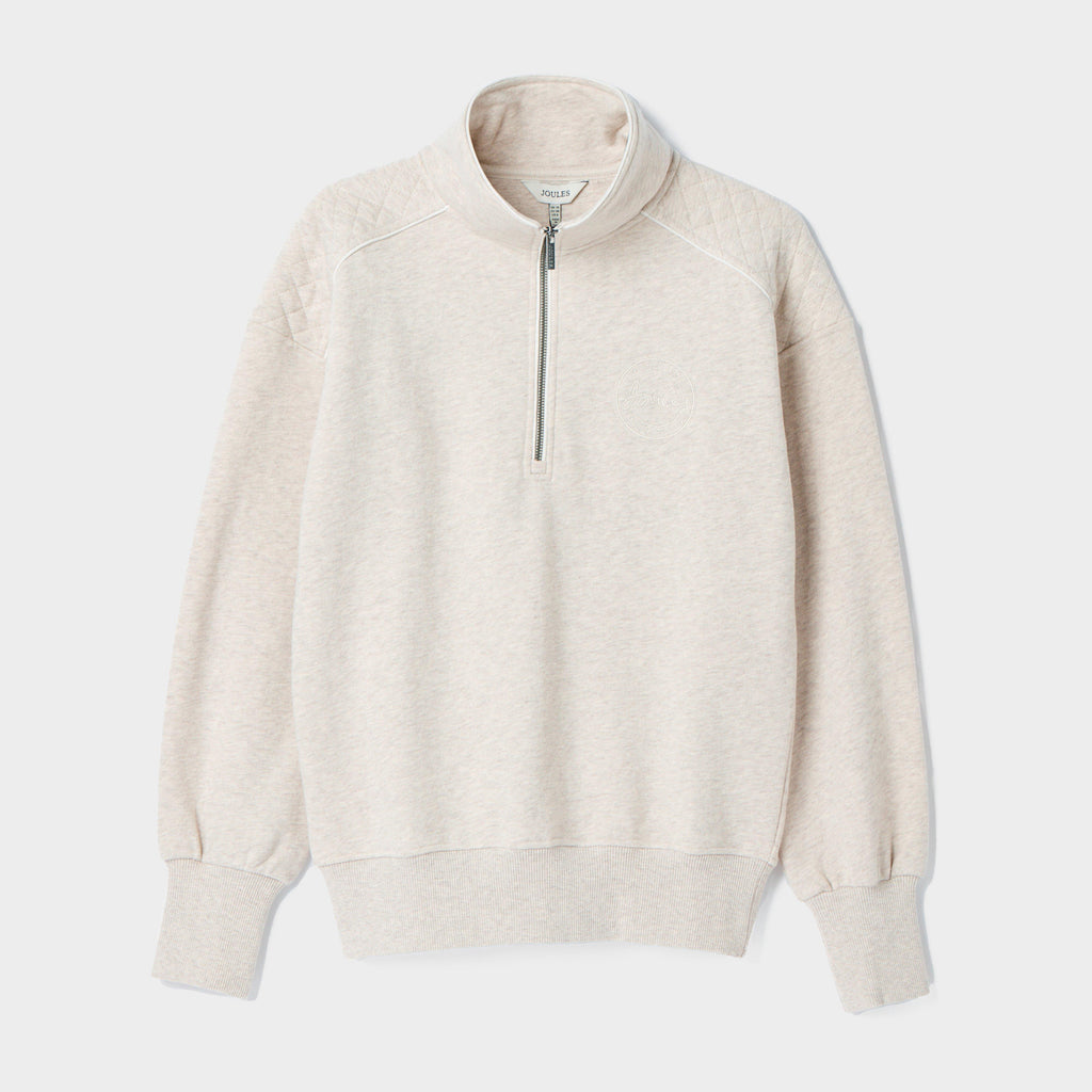 Womens Racquet Quarter Zip Sweatshirt Oat Marl