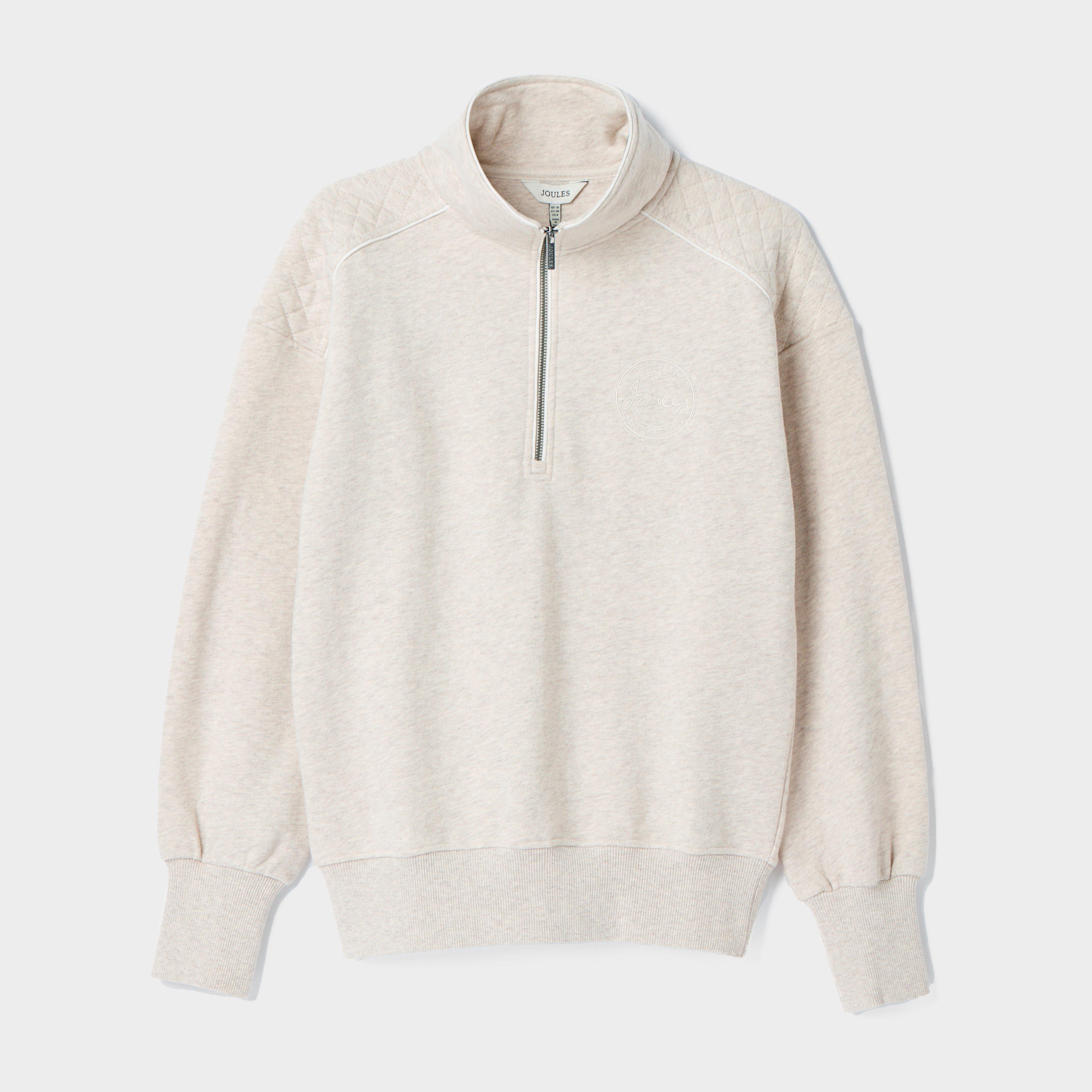 Womens Racquet Quarter Zip Sweatshirt Oat Marl
