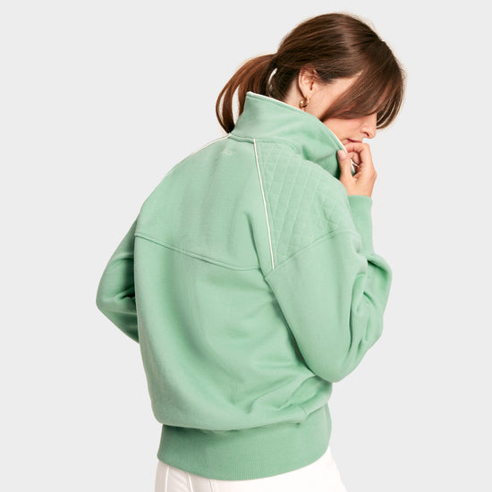 Womens Racquet Quarter Zip Sweatshirt Green