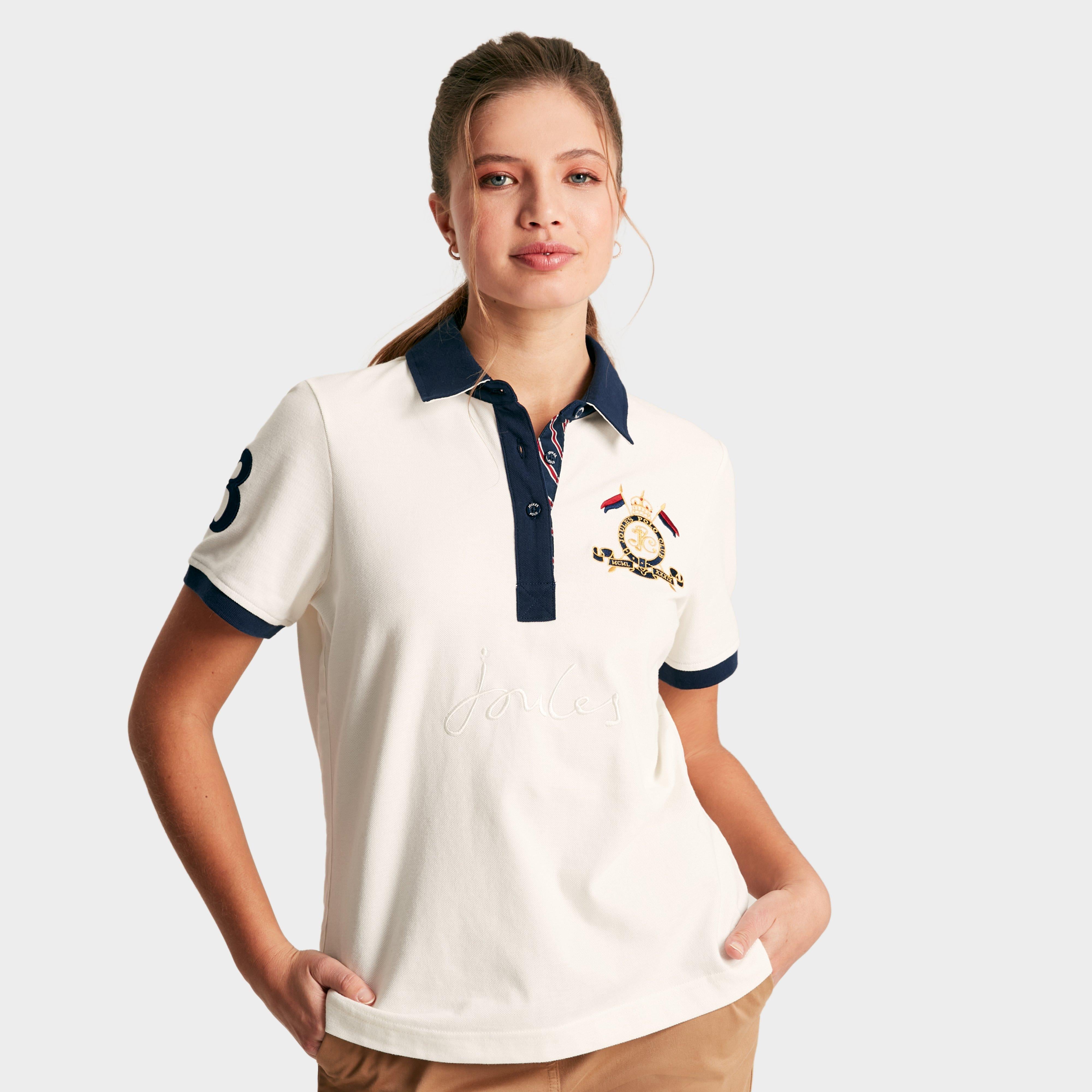 Womens Beaufort Short Sleeve Cotton Polo Shirt Cream