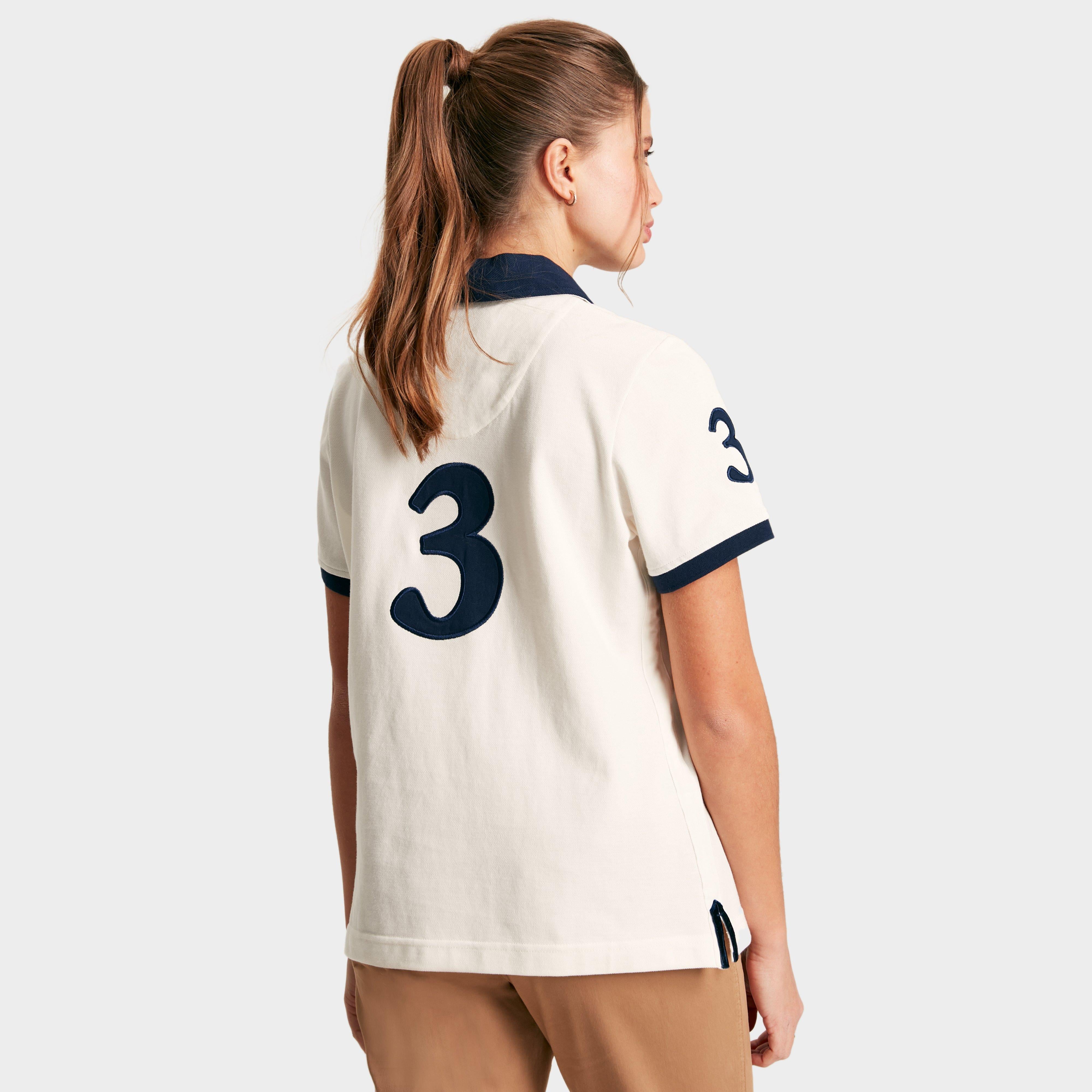 Womens Beaufort Short Sleeve Cotton Polo Shirt Cream