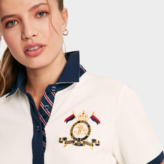 Womens Beaufort Short Sleeve Cotton Polo Shirt Cream