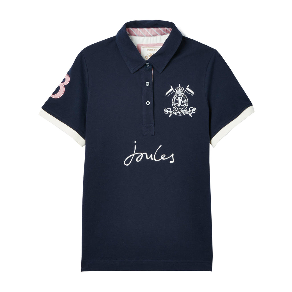 Womens Beaufort Short Sleeve Cotton Polo Shirt Navy