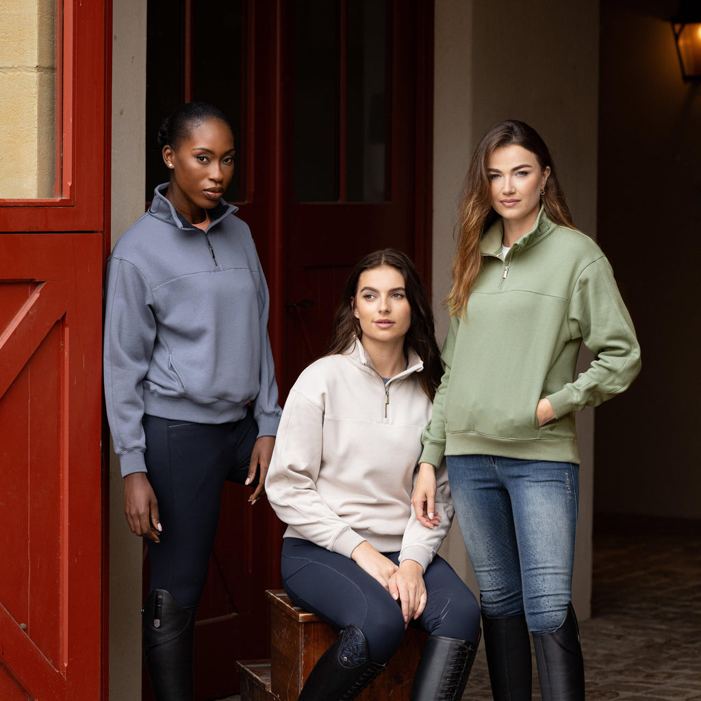 Womens Kali Quarter Zip Sweater Thyme