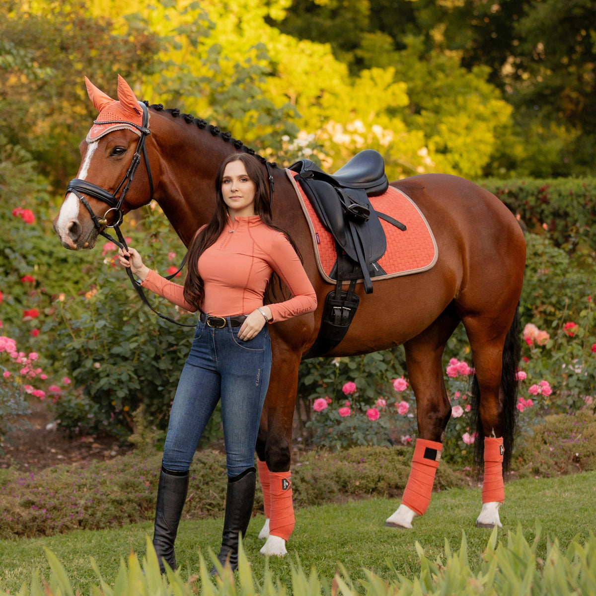 Suede Dressage Saddle Pad Apricot