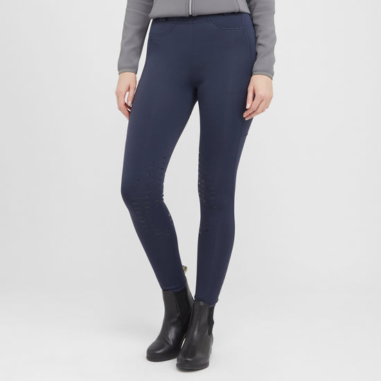 Classy Sporty Knee Patch Riding Tights Night