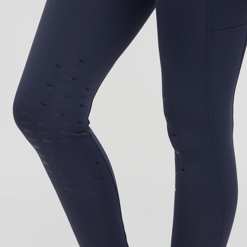 Classy Sporty Knee Patch Riding Tights Night