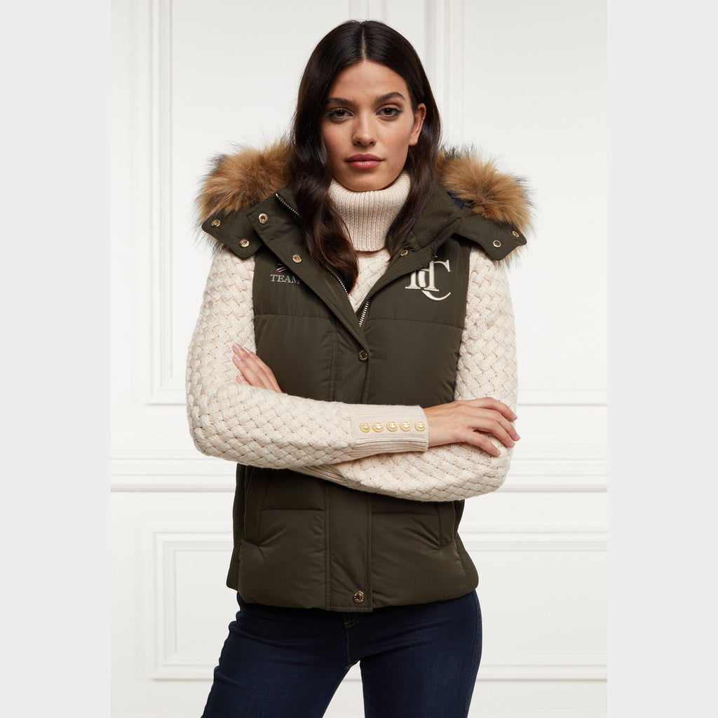 Womens Team Gilet Heritage Khaki