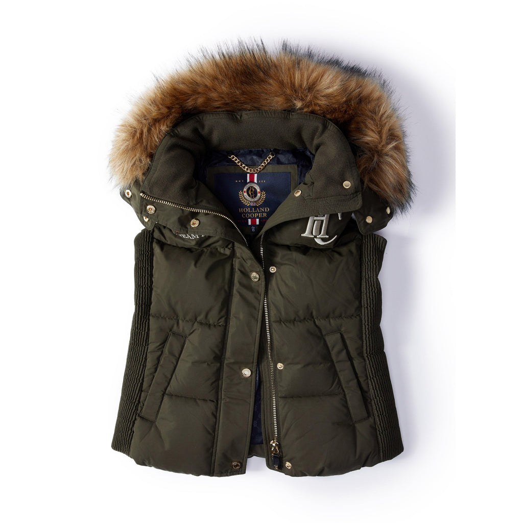 Womens Team Gilet Heritage Khaki