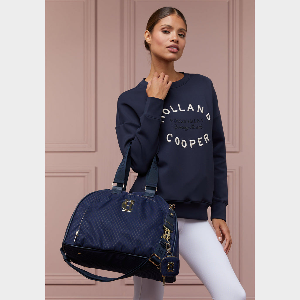 Womens Crystal Crew Neck Sweater Ink Navy