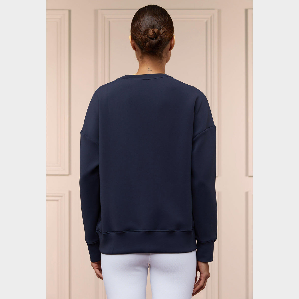 Womens Crystal Crew Neck Sweater Ink Navy