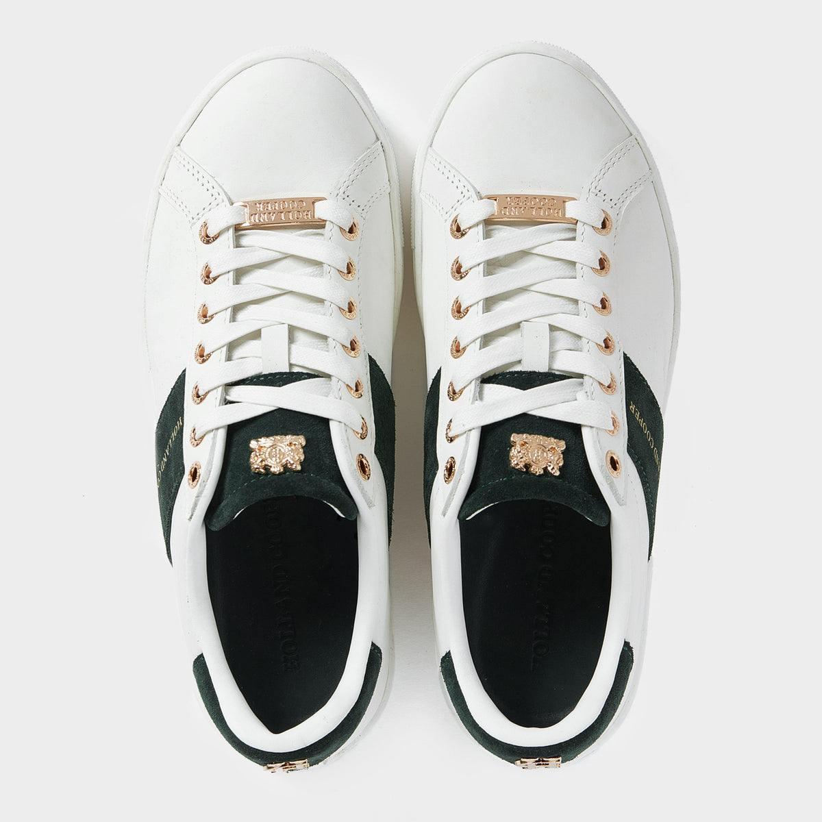 Womens Knightsbridge Court Trainers White/Racing Green