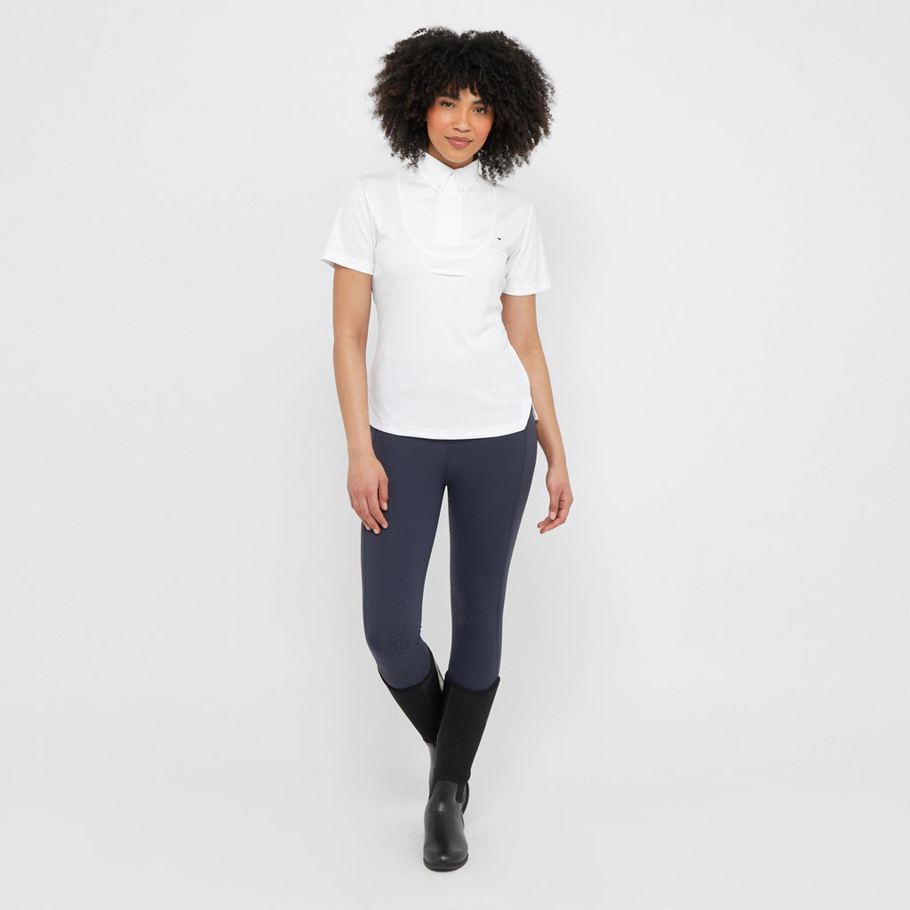 Womens Short Sleeve Tie Shirt White